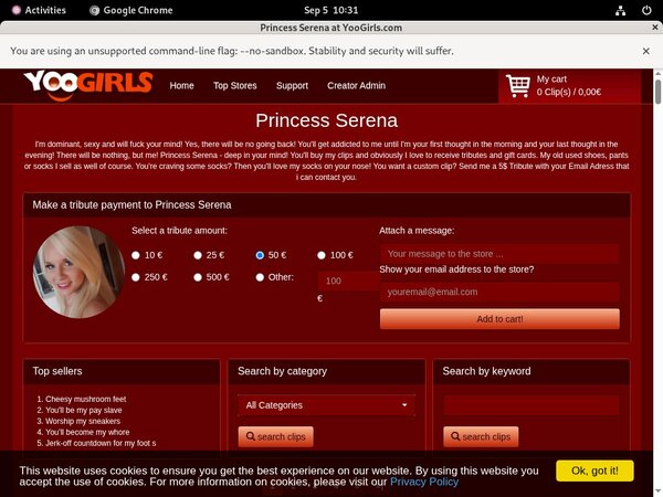 Free PrincessSerena Discount Membership