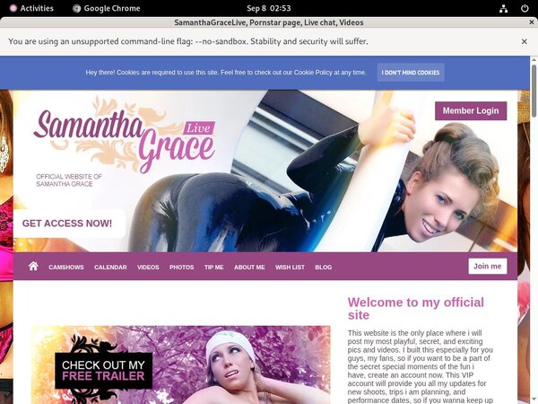 Free SamanthaGraceLive Login And Pass