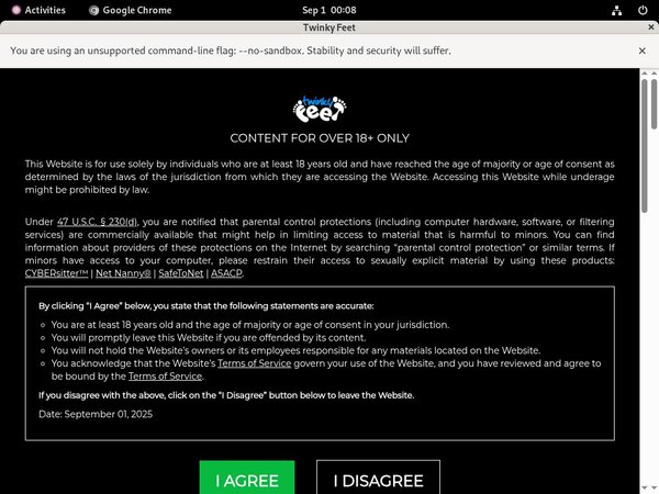 Twinkyfeet.com Mobile Account